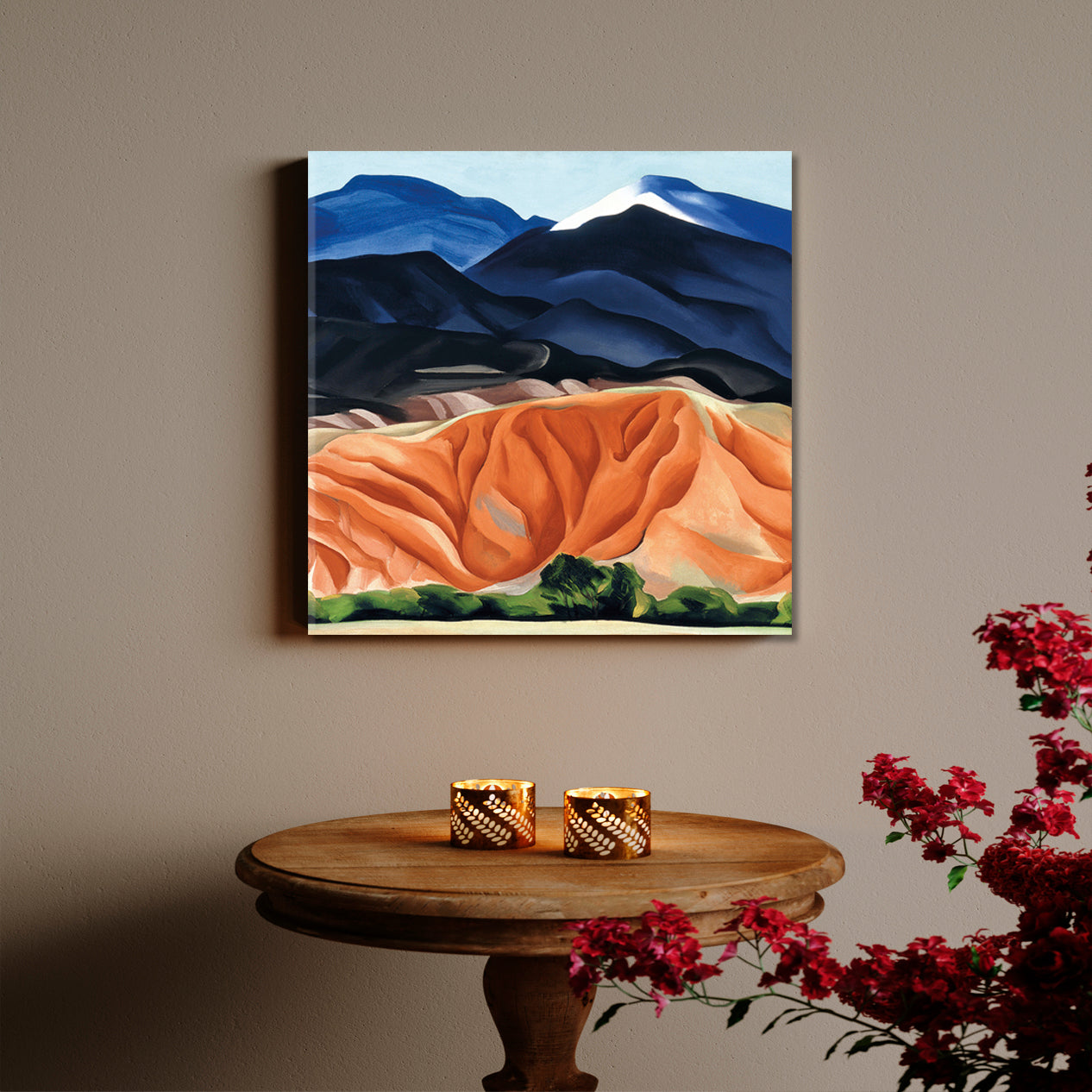 BEAUTY IN DETAILS Desert Landscape Shapes Forms Georgia o Keeffe Style - Square Fine Art Artesty 1 Panel 46"x46" 