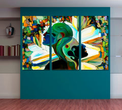 We Are The World, Colors And Forms Abstract Design Consciousness Art Artesty 3 panels 36" x 24" 