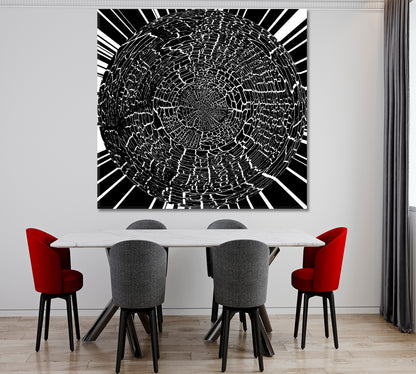 BLACK WHITE Futuristic Psychedelic Hypnotic Grunge Abstract Poster Contemporary Art Artesty   