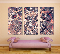 Style of Jackson Pollock Drip Art Abstract Expressionism Pattern Abstract Art Print Artesty 3 panels 36" x 24" 