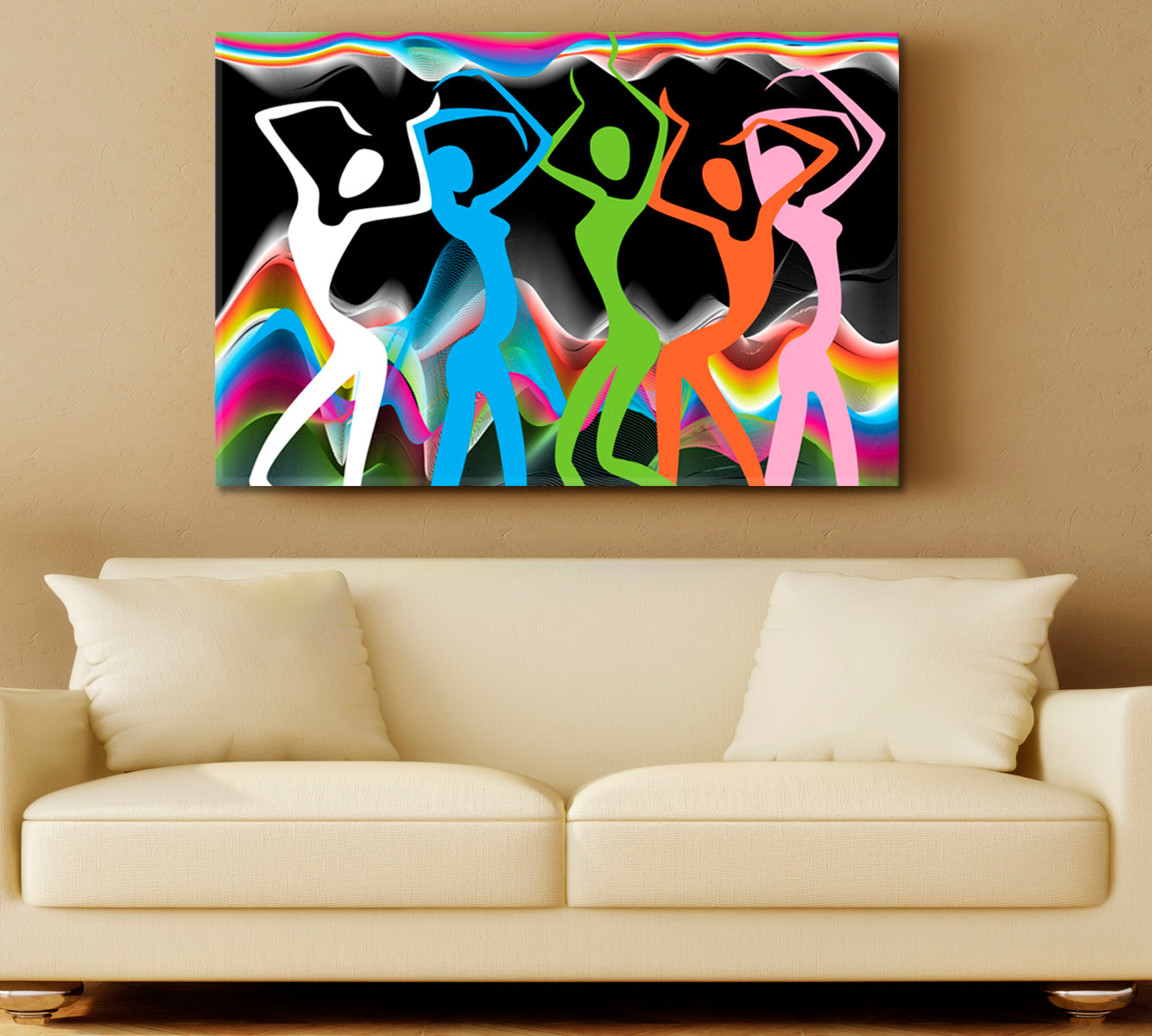 SPORT AND FITNESS Colorful Stylized Silhouettes Dancing Girls Motivation Sport Poster Print Decor Artesty   