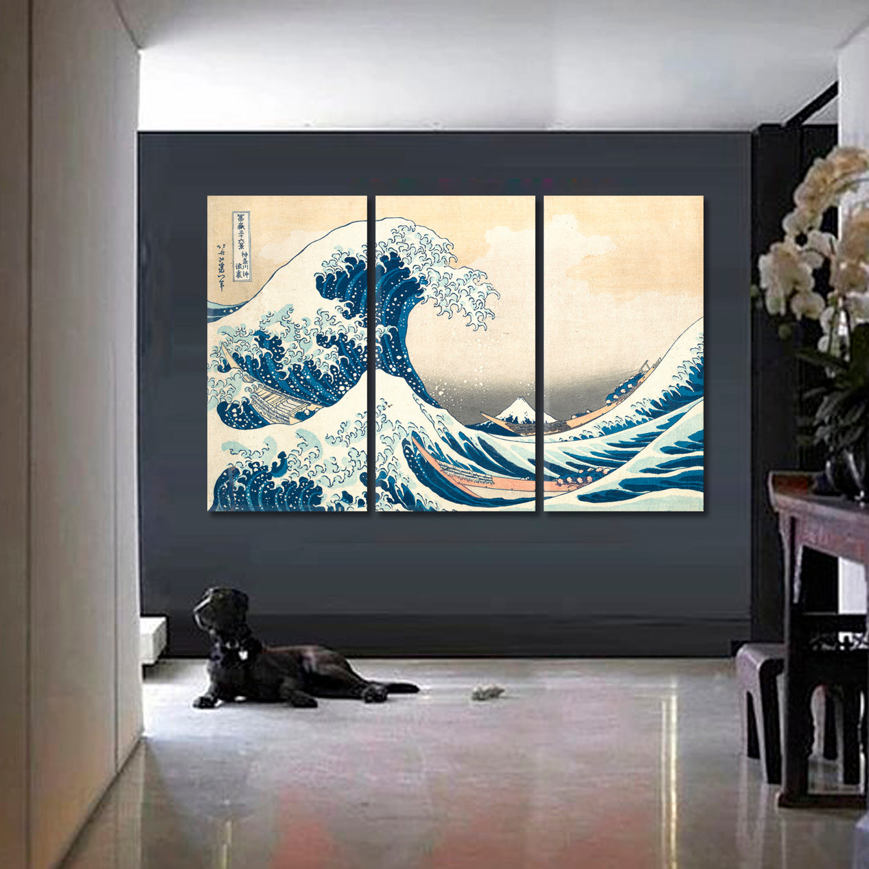 THE GREAT WAVE OFF KANAGAWA  Inspired by Japanese Artist Hokusai Asian Style Canvas Print Wall Art Artesty   