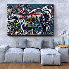 WOLF Abstract Jackson Pollock Style Contemporary Art Artesty   