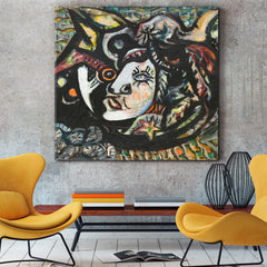 MASK Pollock Style Abstract Modern Contemporary Art Artesty   