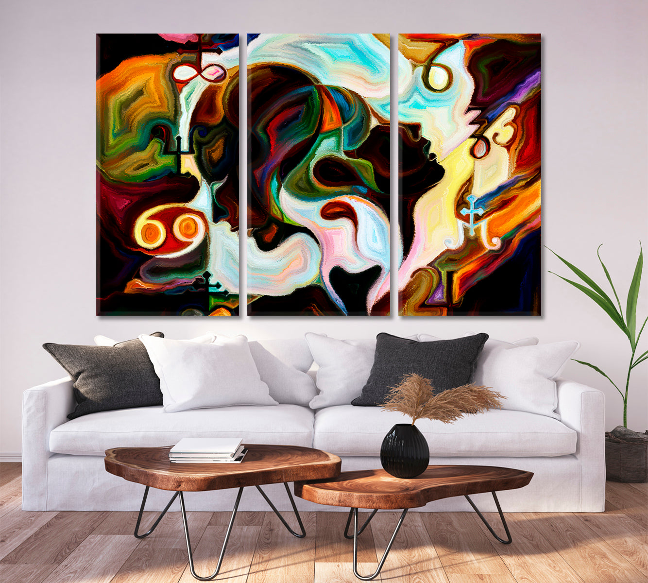 Microcosm Consciousness Art Artesty 3 panels 36" x 24" 