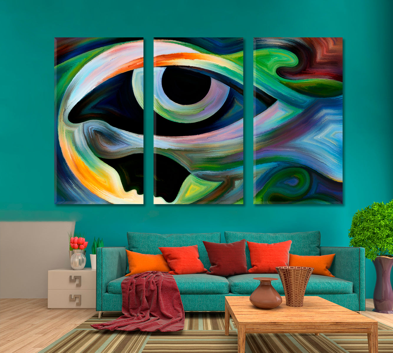 Inner Vision Consciousness Art Artesty 3 panels 36" x 24" 