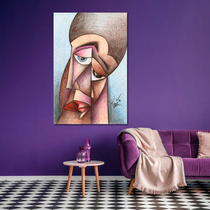 CUBISM Abstract Portrait Cubist Trendy Large Art Print Artesty   