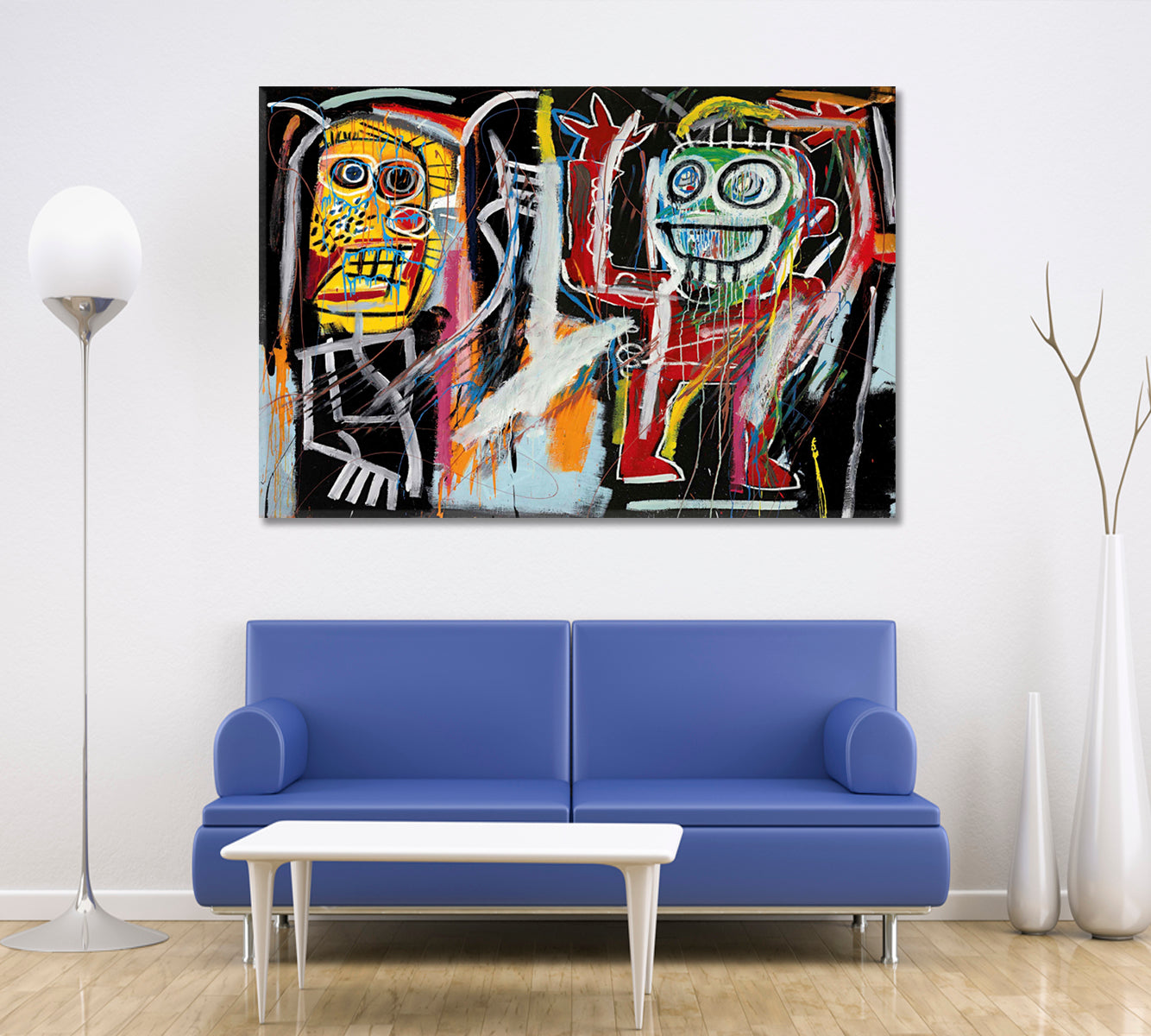 Basquiat Inspired Poster Abstract Art Print Artesty 1 panel 24" x 16" 