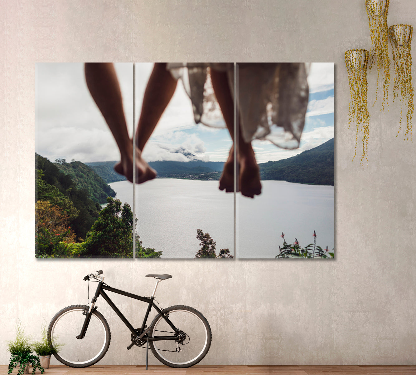 ABOVE MOUNTAIN Beautiful Lake Freedom and Travel Concept Traveling Around Ink Canvas Print Artesty   