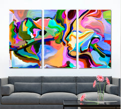 Magical Vivid Colors Game Abstract Design Abstract Art Print Artesty 3 panels 36" x 24" 