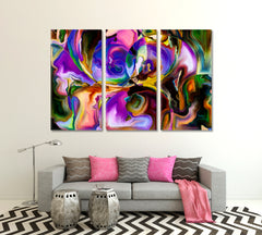 Shards of Paint Color Patterns and Shapes Abstract Art Print Artesty 3 panels 36" x 24" 