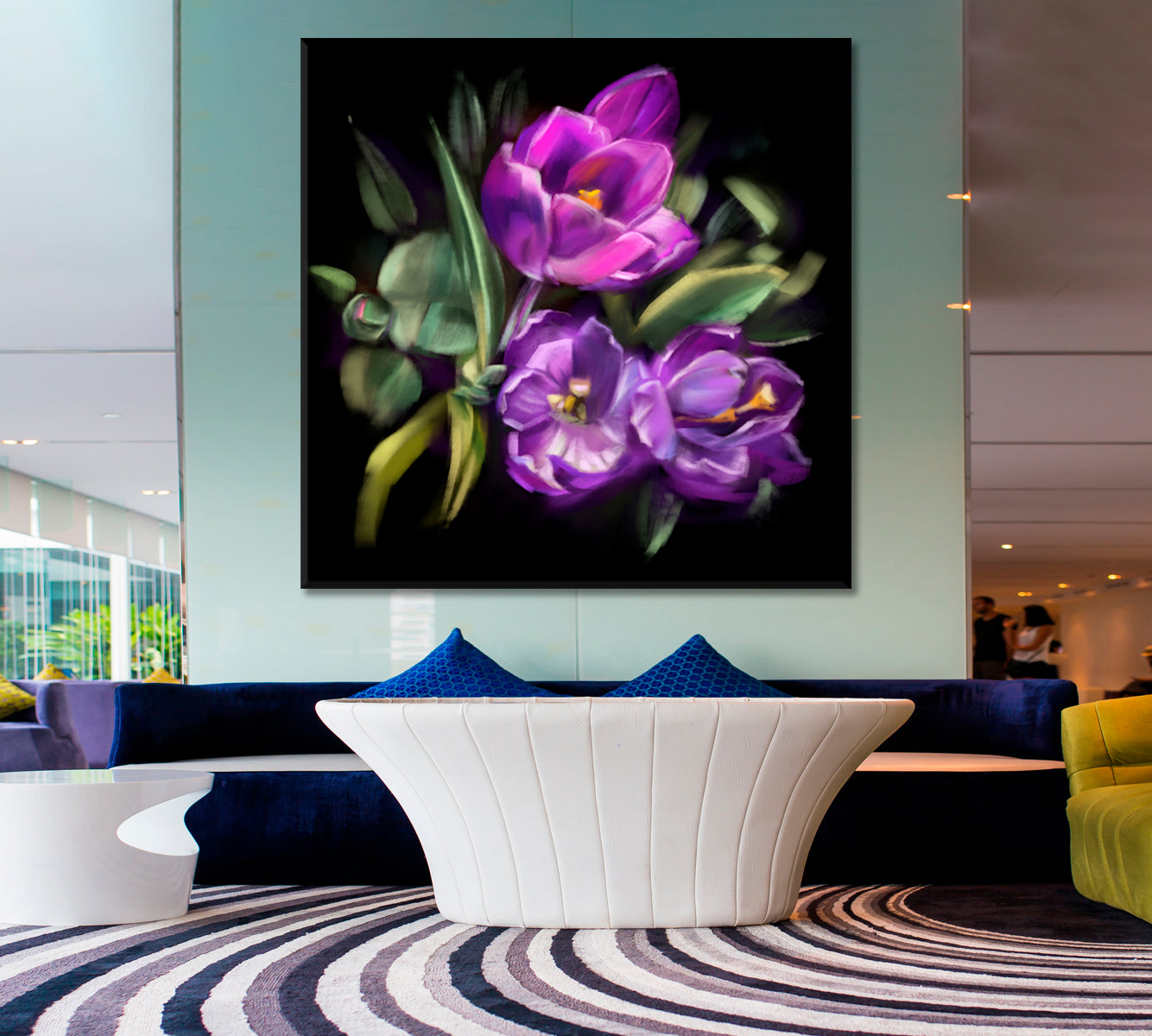 Purple Crocuses Painting Floral & Botanical Split Art Artesty   