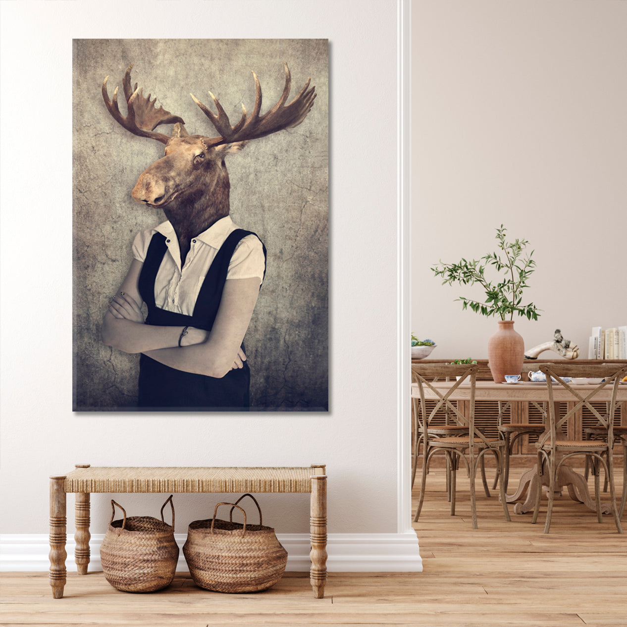 STYLISH HIPSTER ANIMALS Vintage Style Poster Office Wall Art Canvas Print Artesty   