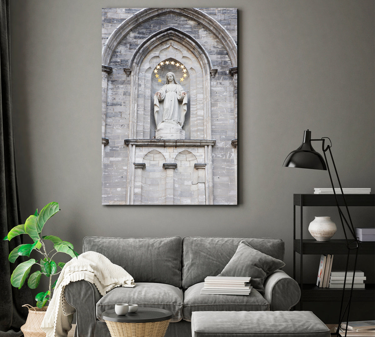 SHRINE Notre-Dame Basilica Historic Old Montreal Canada Canvas Print | Vertical Cities Wall Art Artesty 1 Panel 16"x24" 
