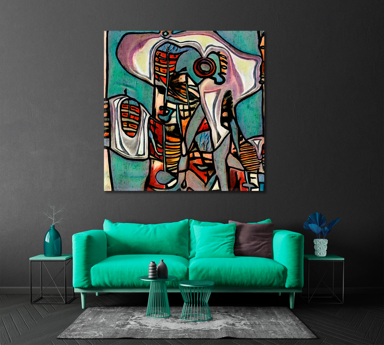 INSPIRED BY PICASSO Surreal Portrait Modern Abstraction Cubism Contemporary Art Artesty   