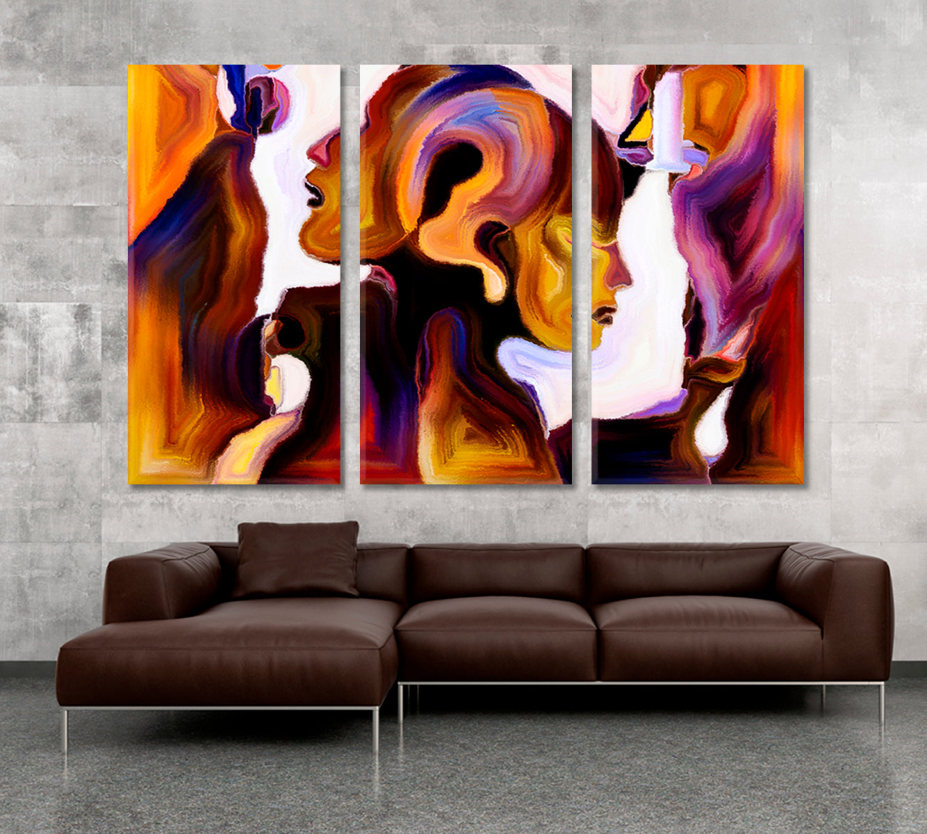 Mutual Unity Abstract Art Print Artesty 3 panels 36" x 24" 