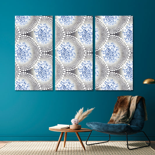 Abstract Tender Lace Floral Ornament Floral & Botanical Split Art Artesty 3 panels 36" x 24" 