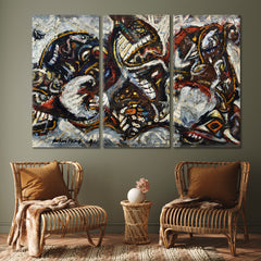 MASKED FORMS Jackson Pollock Style Contemporary Art Artesty   