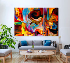Mind Colors Abstract Art Print Artesty 3 panels 36" x 24" 