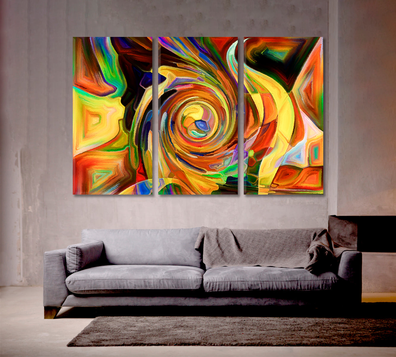 Sensitivity Abstract Art Print Artesty 3 panels 36" x 24" 