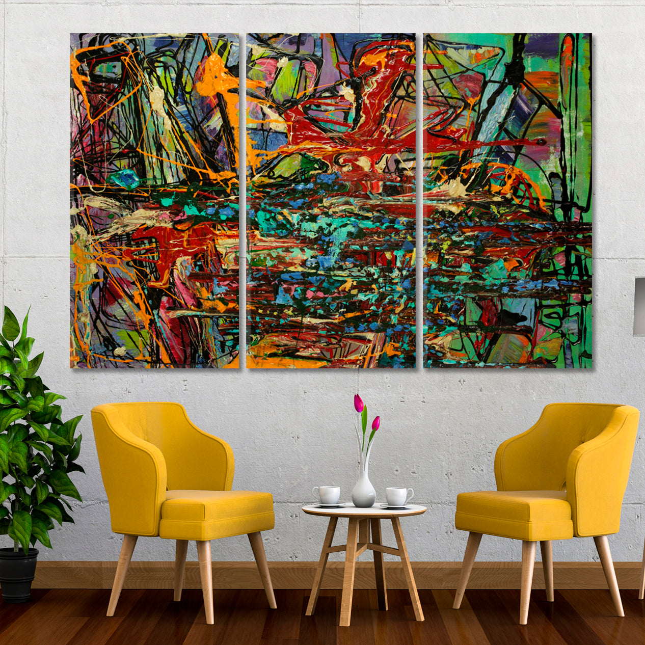 Abstract Art Colorful Collage of Colors Splatters Abstract Art Print Artesty   