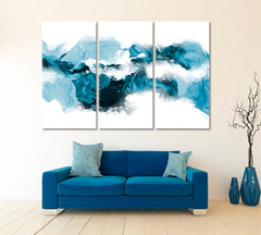 Creative Abstract Marble Painting Fluid Art, Oriental Marbling Canvas Print Artesty 3 panels 36" x 24" 