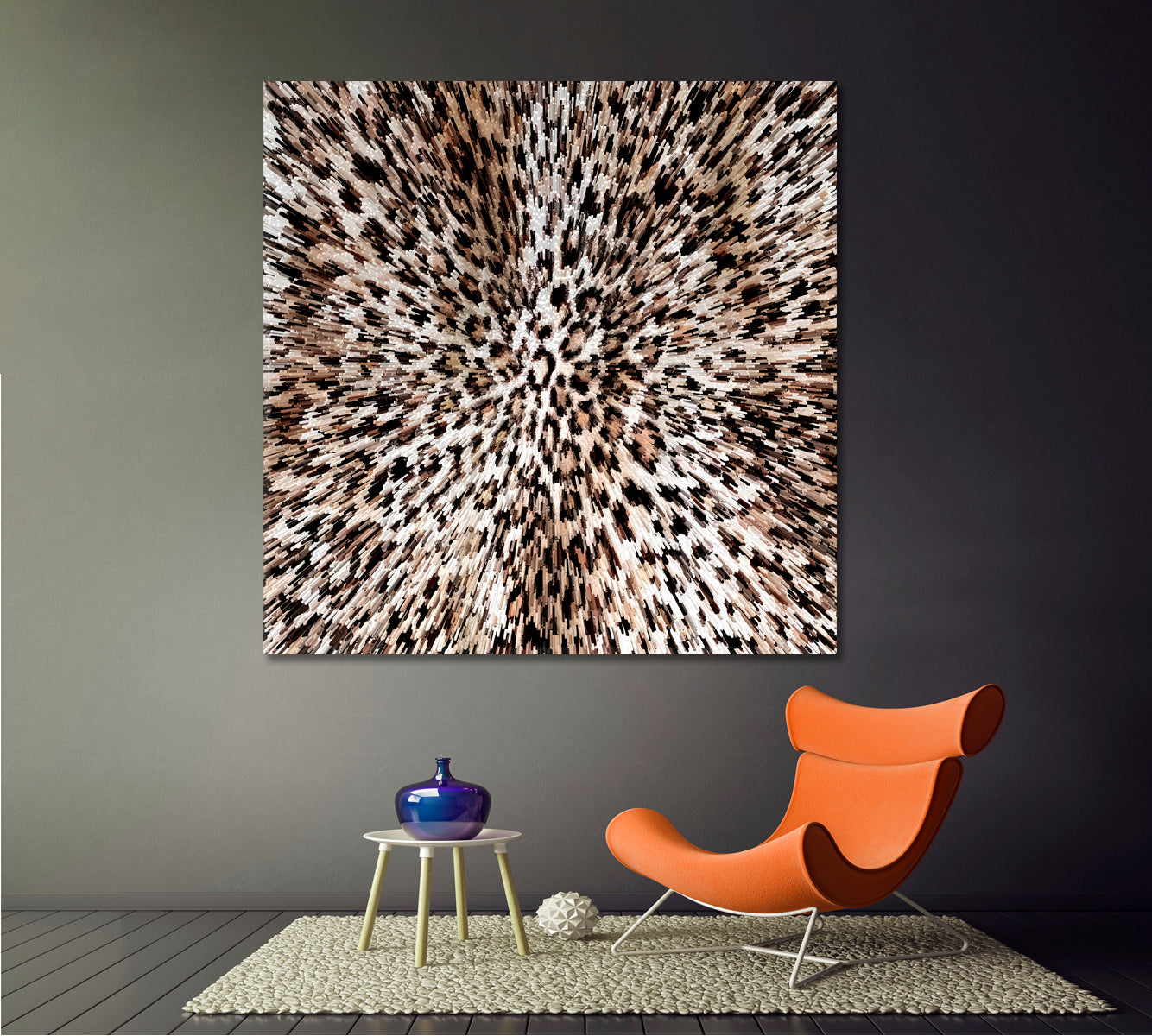 Abstract Leopard Rays Trippy Poster Contemporary Art Artesty   