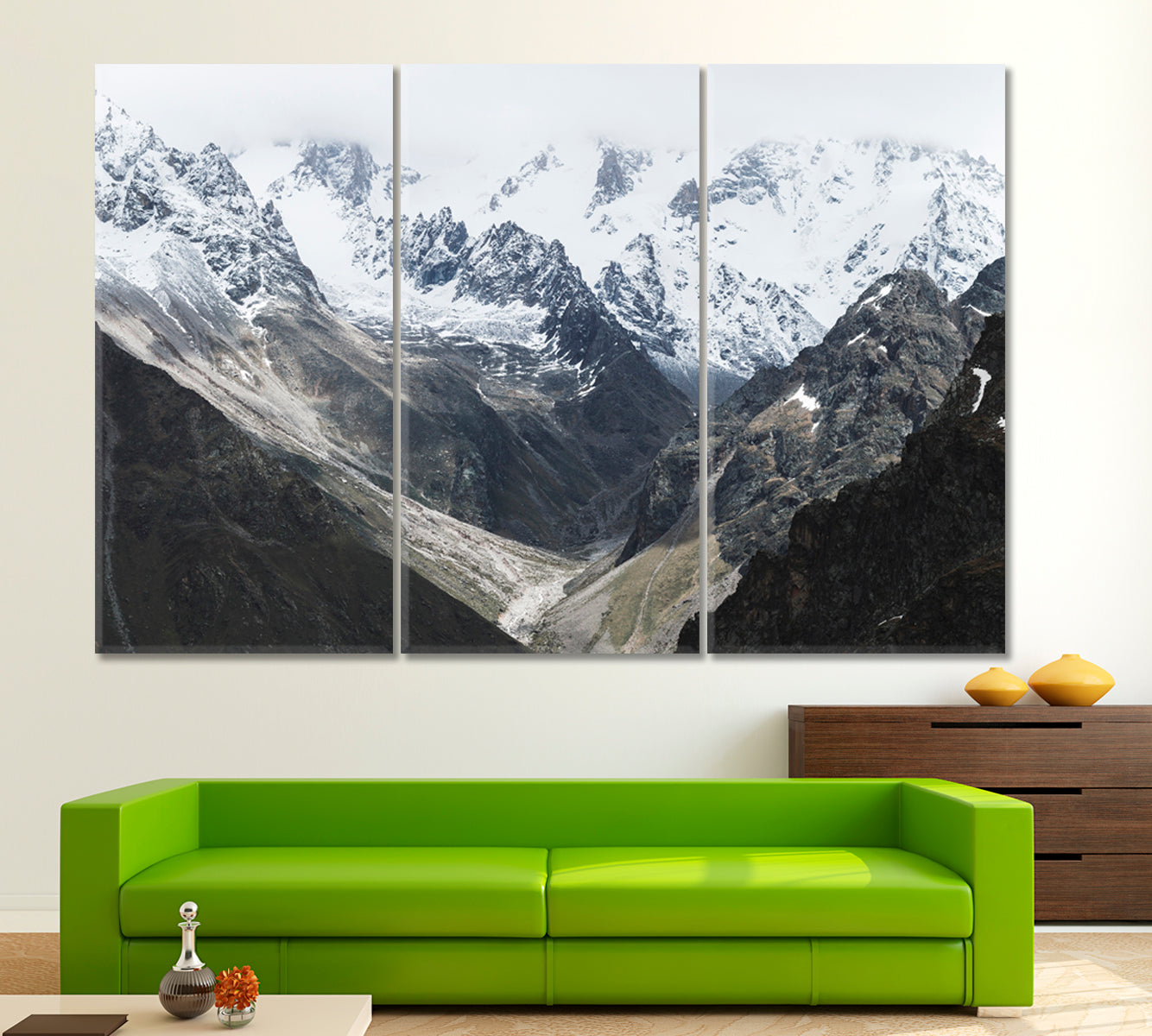 Snowy Mountain Ridge Peak Cold Cloudy Elbrus Landscape Scenery Landscape Fine Art Print Artesty   