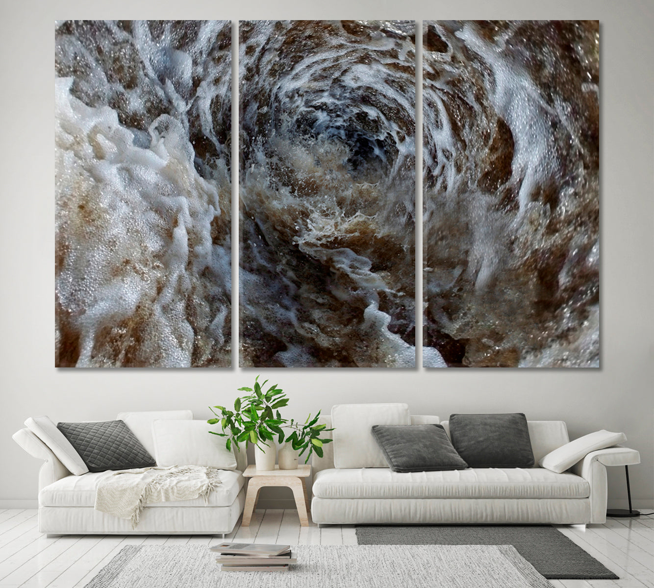 BULL'S EYE  Hurricane Storm Core Maelstrom Abstract Art Print Artesty 3 panels 36" x 24" 