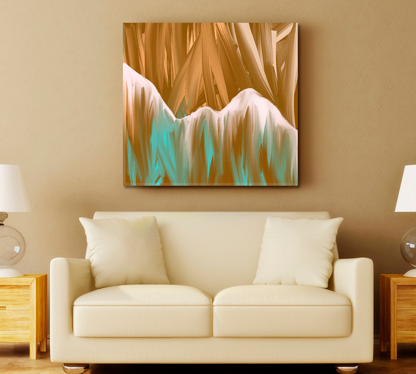 Brown Mint Mount Landscape Abstract Modern Art Abstract Art Print Artesty   