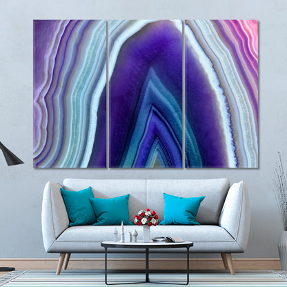 Amazing Violet Agate Crystal Cross Section Purple Abstract Structure Abstract Art Print Artesty   