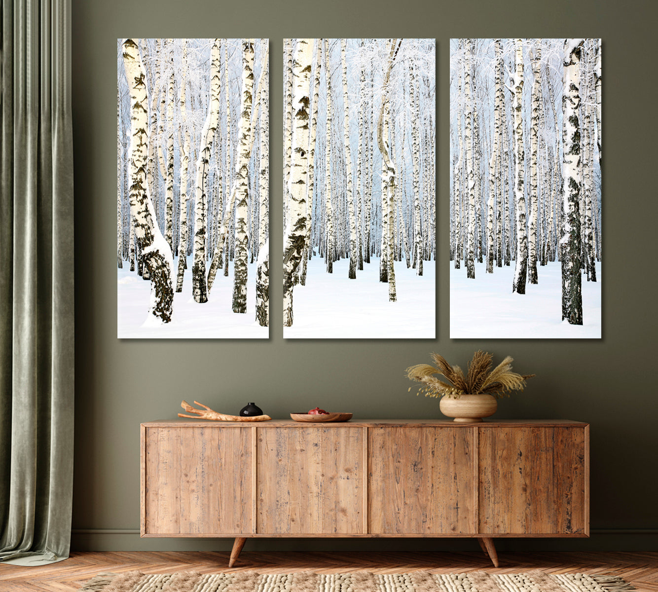 Russian Winter Birch Trees Forest Nature Wall Canvas Print Artesty   