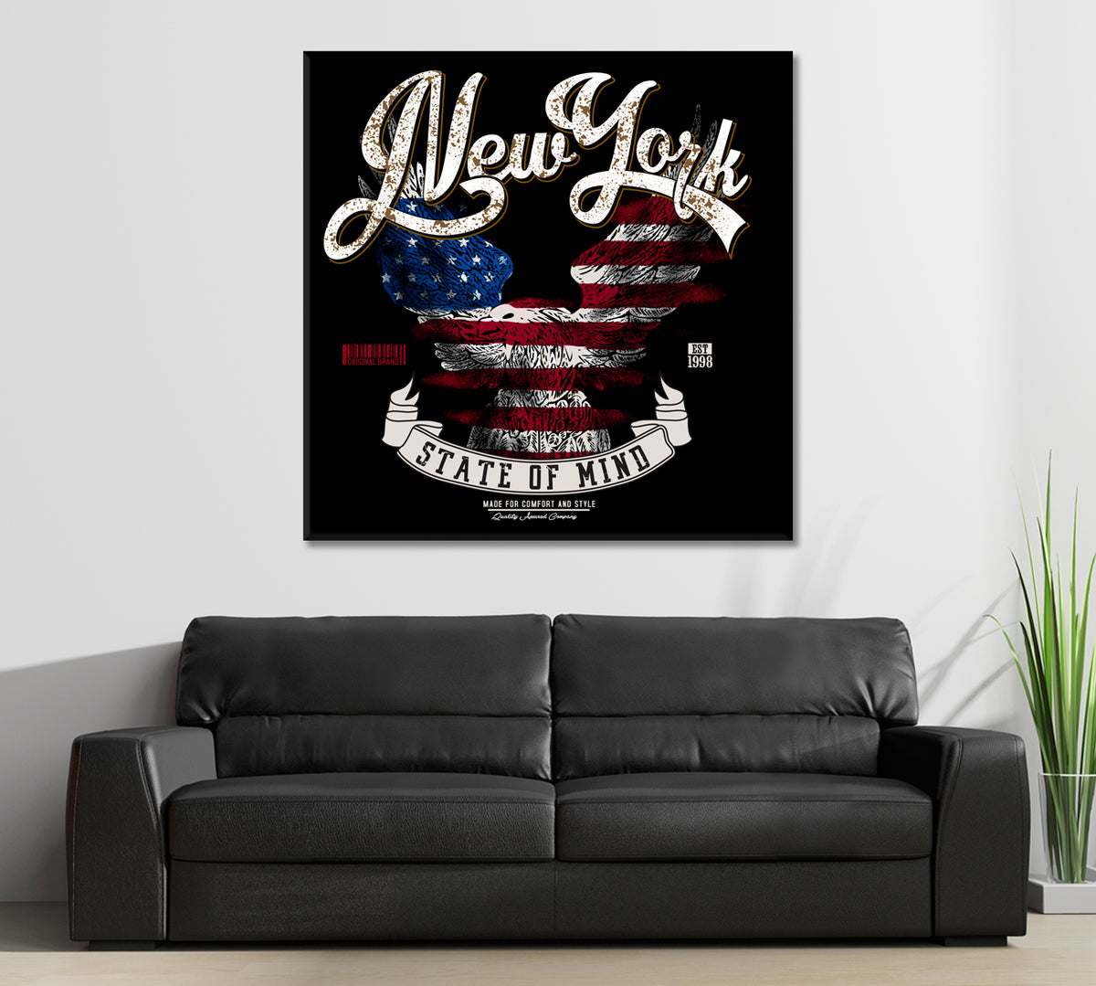 NEW YORK New Generation Vintage Poster Posters, Flags Giclee Print Artesty 1 Panel 12"x12" 