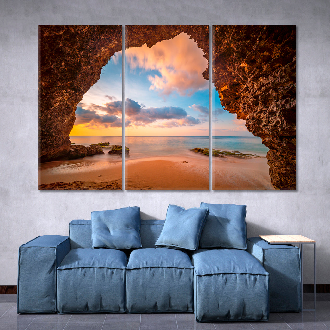 VIEW FROM CAVE Gorgeous Tropical Landscape Scenery Landscape Fine Art Print Artesty 3 panels 36" x 24" 