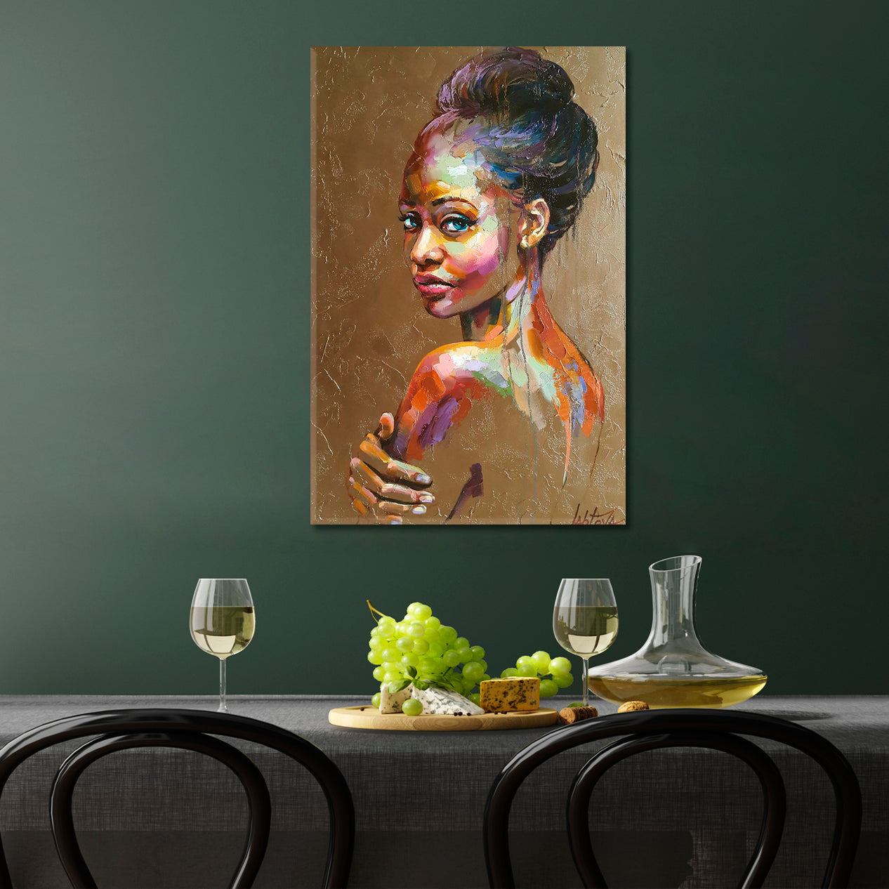 TENDER Beautiful Woman Refined Fine Art Canvas Print | Vertical Fine Art Artesty   