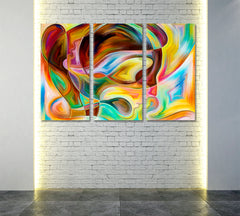 Modern Design of Human Emotions In Colors And Shapes Abstract Art Print Artesty 3 panels 36" x 24" 
