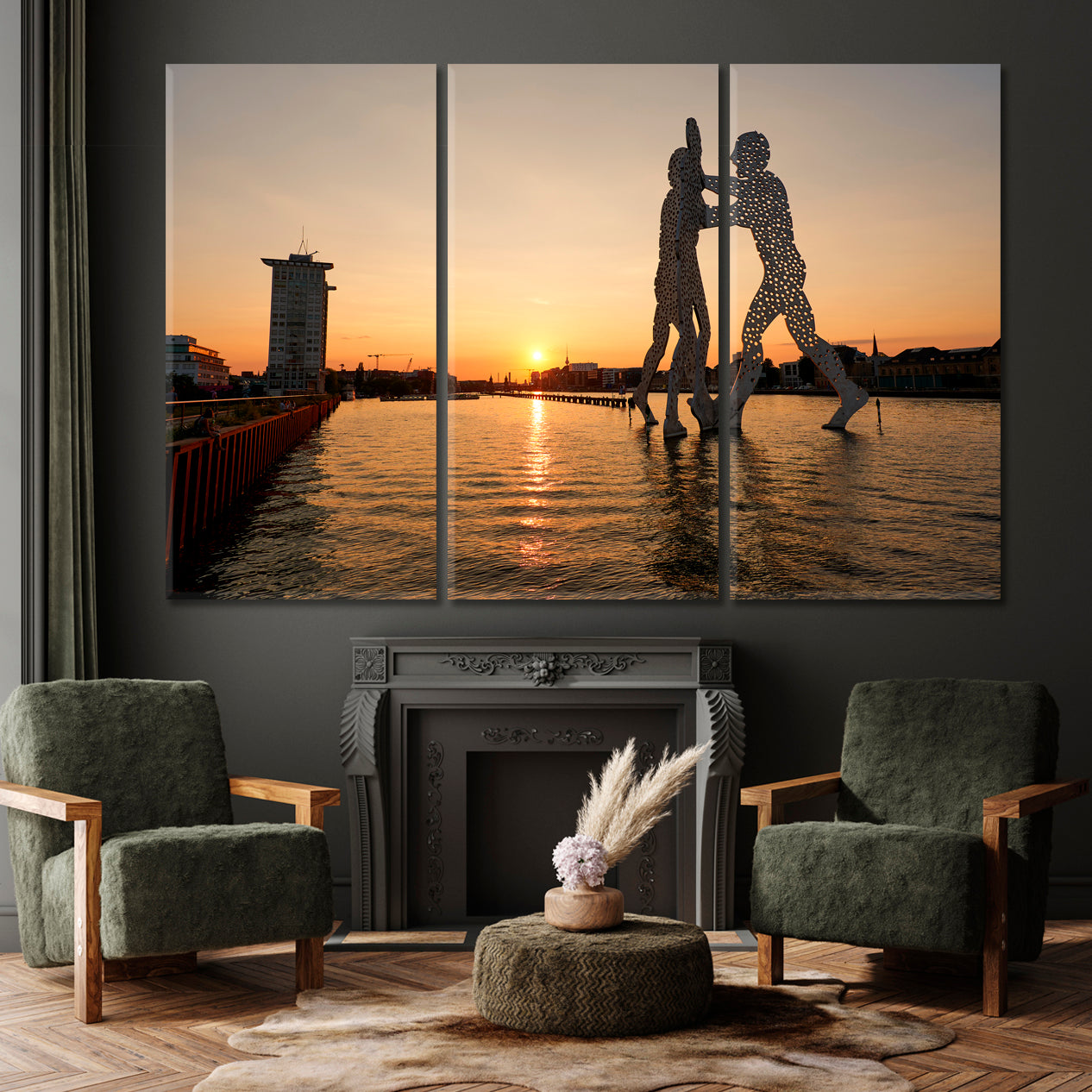 MOLECULE MAN Contemporary Urban Architecture Berlin Germany Famous Landmarks Artwork Print Artesty 3 panels 36" x 24" 