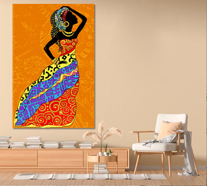 Beautiful Black African Woman African Style Canvas Print Artesty   