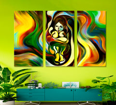 Secret Of Life Artistic Abstraction Abstract Art Print Artesty 3 panels 36" x 24" 