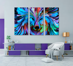 Shapes and Colors in the Animal World Abstract Art Print Artesty 3 panels 36" x 24" 