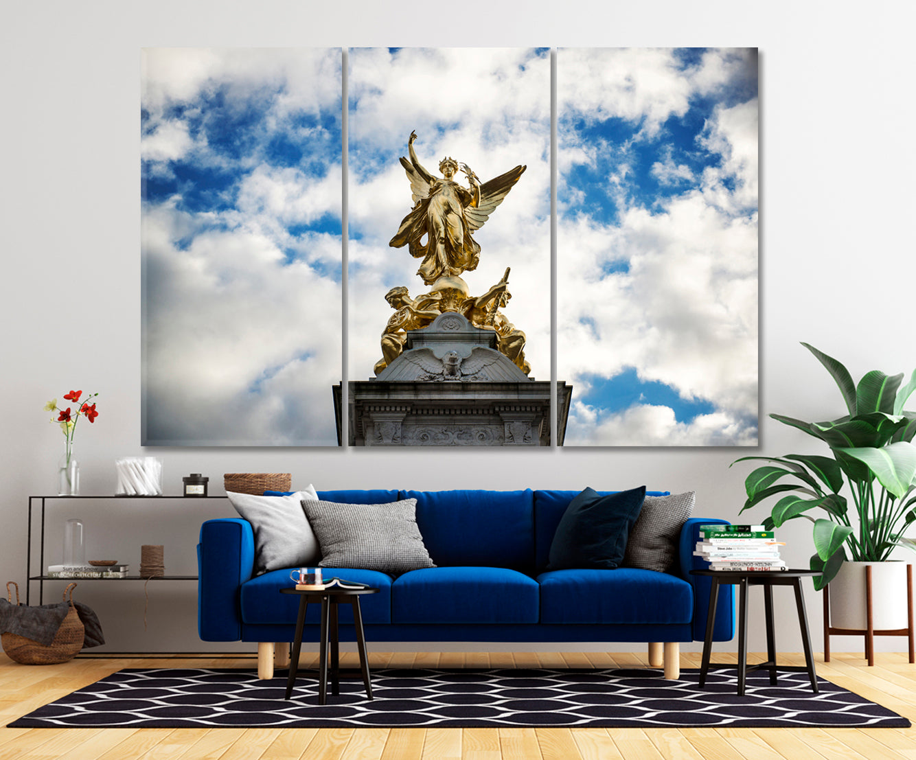 Victoria Memorial London Buckingham Palace Canvas Print Famous Landmarks Artwork Print Artesty 3 panels 36" x 24" 