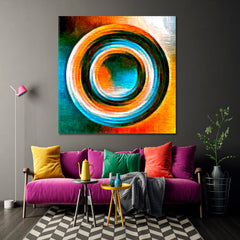 CIRCLE Colored Lines Abstract Shapes Modern Art Minimalist Canvas Pritn Home Décor Artesty   