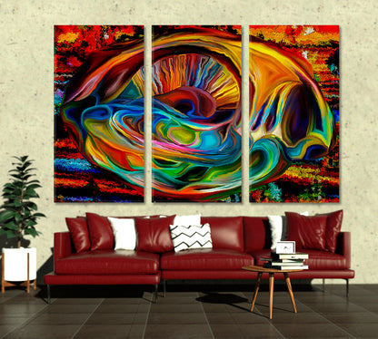 SHELL Abstract Art Forms and Nature Abstract Art Print Artesty 3 panels 36" x 24" 