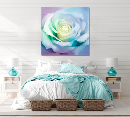 White Rose Petals Soft Colorful Artwork Floral & Botanical Split Art Artesty 1 Panel 12"x12" 