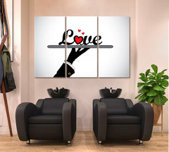 LOVE Business with Love Business Concept Wall Art Artesty 3 panels 36" x 24" 