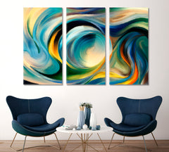 Modern Abstract Expressionism and Spirituality Abstract Art Print Artesty 3 panels 36" x 24" 