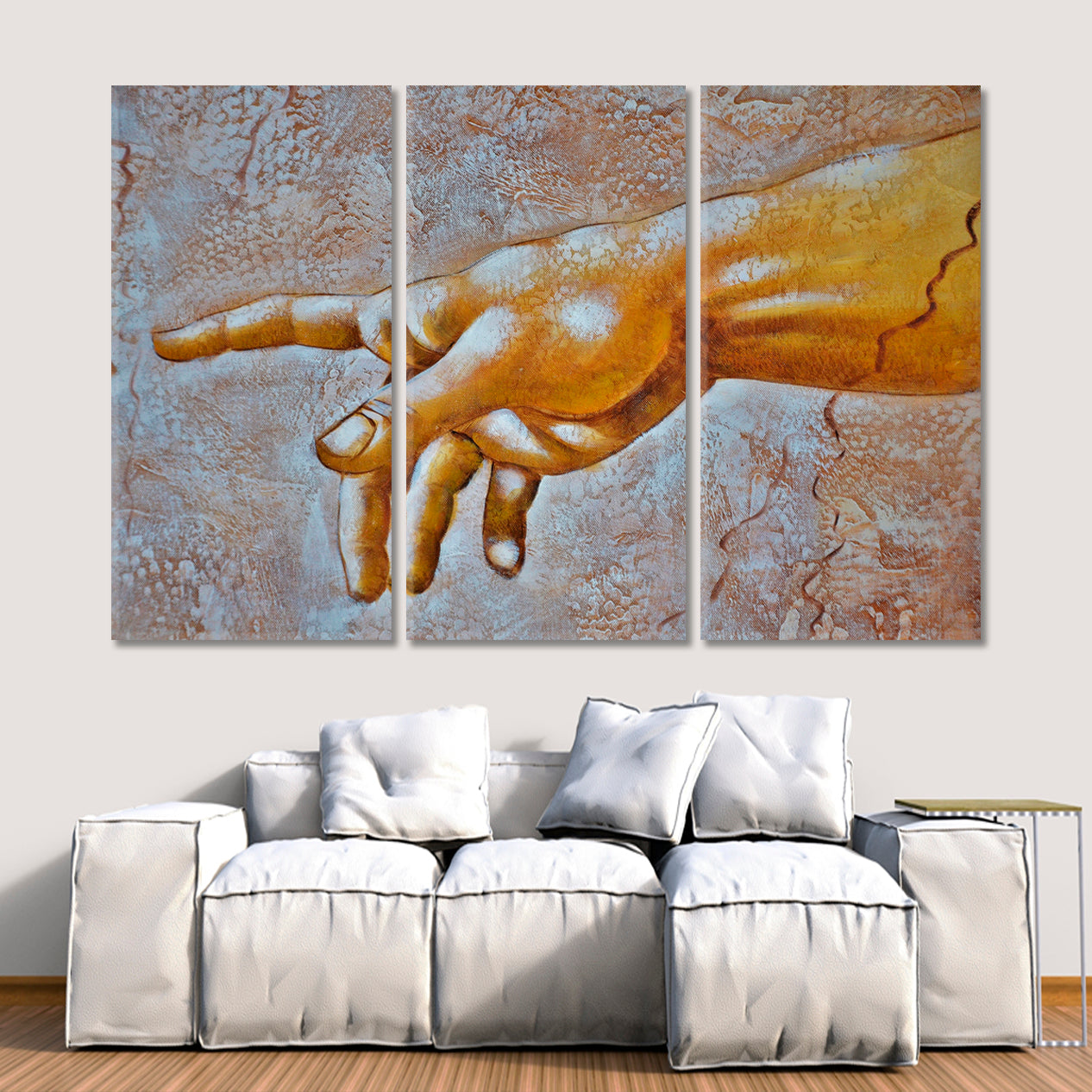 HAND OF GOD Religious Da Vinci Style Religious Modern Art Artesty   