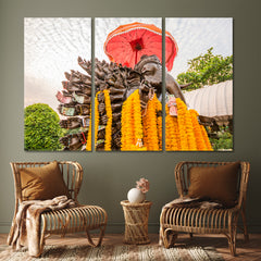 THAILAND Ganesha Hindu Elephant Head God of Knowledge Success Countries Canvas Print Artesty 3 panels 36" x 24" 