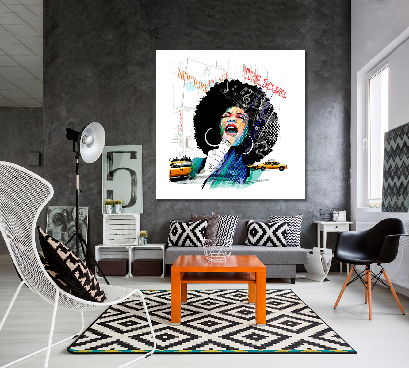 African American Jazz Singer New York Time Square People Portrait Wall Hangings Artesty   