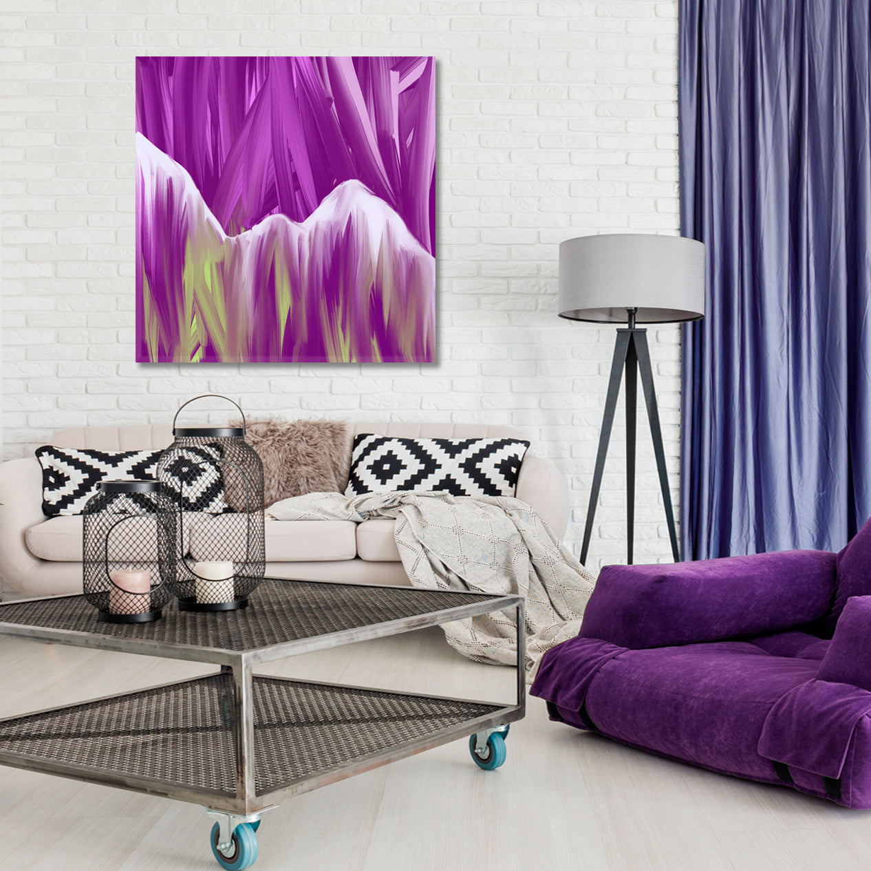 Purple Mountains Landscape Abstract Modern Art Abstract Art Print Artesty   